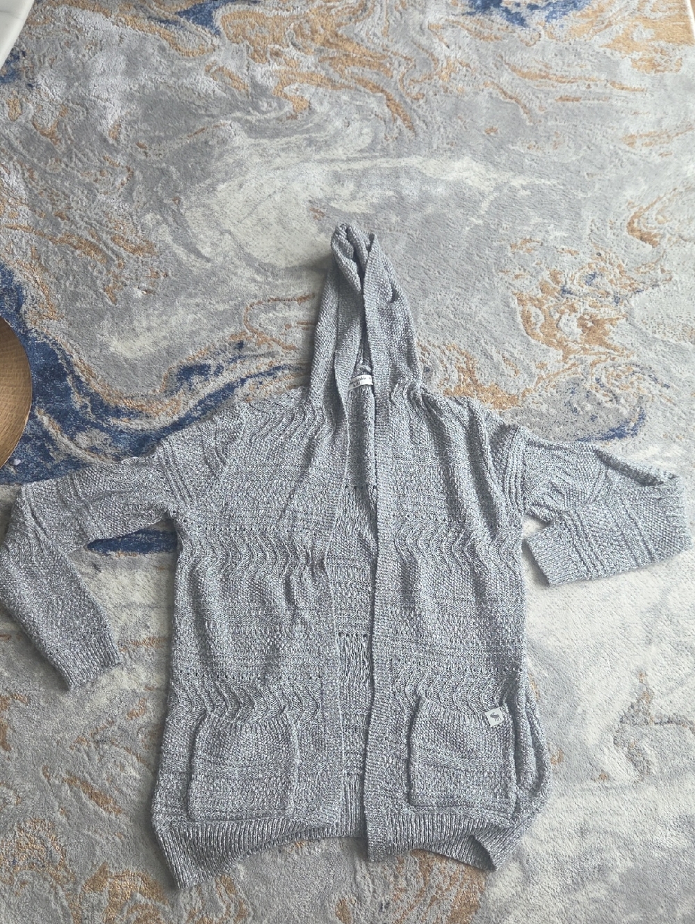 abercrombie kids Light Gray Knit Hooded Cardigan